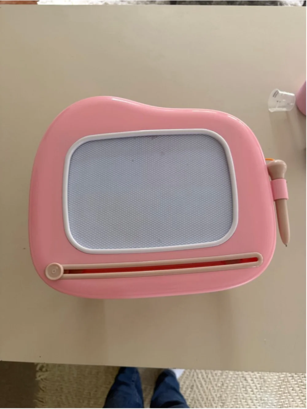 Girls Learning Toy Pink Beige Magnetic Drawing Board One Size